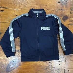 Nike Navy Blue Zip Up Jacket with Gray Lining Toddler size 3T